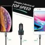 Dual USB Car Charger Adapter, Cluvox 18W Fast Charge Car Charger Compatible for iPhone 11 Pro MAX/XS/XR/8/SE 2020, Google Pixel 4 xl/3a XL, Samsung Galaxy S20/Note 10/Plus Cigarette USB Charger-Black