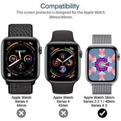 LK [6 Pack] Screen Protector for Apple Watch 38mm Series 3 2 1 and 40mm Series 4 5 - Max Coverage Bubble-Free Scratch-resistant iWatch 38mm / 40mm Flexible TPU Clear Film