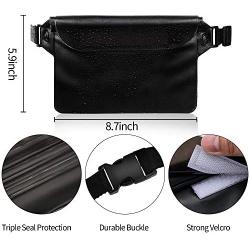 Weewooday 2 Pieces Waterproof Waist Pouch and 2 Piece Black Waterproof Phone Case Dry Bag for Boating Swimming Kayaking Beach Pool Water Parks, Keeping Phone Wallet Safe and Dry (Color Set 3)