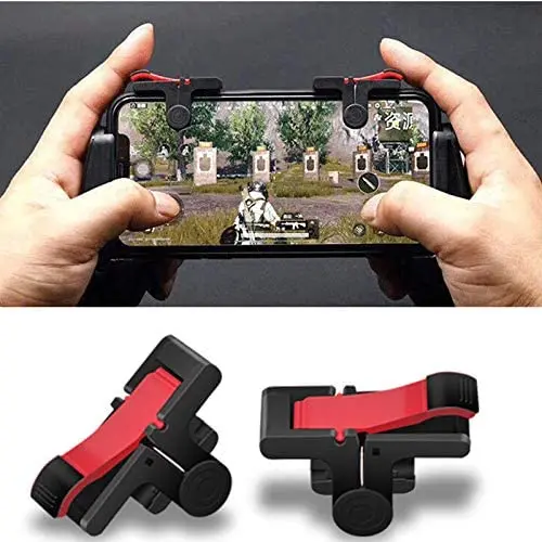 XIUHU 1 Pair PUBG Moible Controller Gamepad Trigger PUGB Mobile Game-Pad Grip L1R1 Joystick for iPhone Android Phone Apple TV Gaming Trigger Black red XIUHU 1 Pair PUBG Moible Controller Gamepad Trigger PUGB Mobile Game-Pad Grip L1R1 Joystick for iPhone Android Phone Apple TV Gaming Trigger Black red