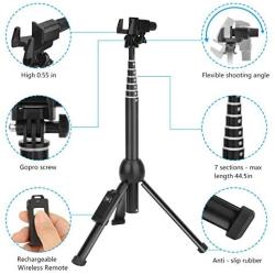 Selfie Stick,45 Inch Extendable Selfie Stick Tripod with Rechargeable Wireless Remote and Phone Tripod Stand,Compatible with iPhone 11 Pro Xs X 8 7 6 Plus,Samsung Galaxy Note10 S10 S9 S8,Gopro