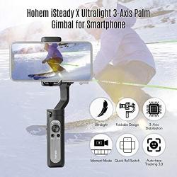 Andoer iSteady X Ultralight 3-Axis Gimbal Stabilizer One-Click Inception Mode with Moment Mode ISteady 3.0 Anti-Shake Algorithm System Compatible with Smartphone