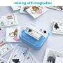 Dragon Touch InstantFun Instant Print Camera for Kids, Zero Ink Toy Camera with Print Paper, Cartoon Sticker, Color Pencils, Portable Digital Creative Print Camera for Boys and Girls - Blue