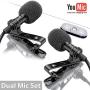 Dual Lavalier Microphone - 2 Lavalier Microphone - Lavalier Microphone Set - 2 Pack Microphone for Interview, Blog or Podcast