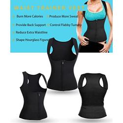 GAODI Women Waist Trainer Vest Slim Corset Neoprene Sauna Tank Top Zipper Weight Loss Body Shaper Shirt