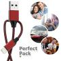 HOVAMP MFi Certified 5Pack[6-6-6-6-6ft] Nylon Braided iPhone Charger Lightning Cable Fast Charging & Syncing Long Cord Compatible iPhone 11Pro Max/11Pro/11/XS/Max/XR/X/8/8P/7/7P and More-Black&Red