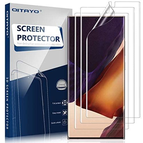 QITAYO Screen Protector for Samsung Galaxy Note 20 Ultra 5G(6.9 inch), Self Healing, Anti-Scratch, in-Display Fingerprint, Case Friendly HD Flexible Film Note20 Ultra Screen Protector (3 Pack)