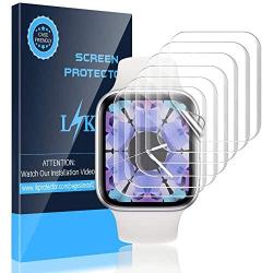 LK [6 Pack] Screen Protector for Apple Watch 42mm Series 3 2 1 and 44mm Series 4 5 - Max Coverage Bubble-Free Scratch-resistant iWatch 42mm / 44mm Flexible TPU Clear Film