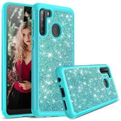 Cbus Wireless Sparkling Glitter Bling Phone Case Compatible with Samsung Galaxy A21 (Teal)