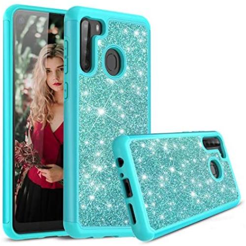 Cbus Wireless Sparkling Glitter Bling Phone Case Compatible with Samsung Galaxy A21 (Teal)