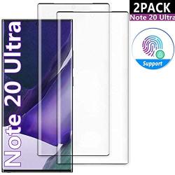 [2 Pack] Galaxy Note 20 Ultra Tempered Glass Screen Protector [Fingerprint Sensor Support] [No Bubble] [Full Coverage] for Samsung Galaxy Note 20 Ultra Screen Protector