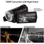 Camcorders ORDRO HDV-V12 HD 1080P Video Camera Recorder Infrared Night Vision Camera Camcorders with 16G SD Card and 2 Batteries