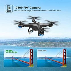 Holy Stone HS110D FPV RC Drone with 1080P HD Camera Live Video 120°Wide-Angle WiFi Quadcopter with Gravity Sensor, Voice Control, Gesture Control, Altitude Hold, Headless Mode, 3D Flip RTF 2 Batteries