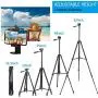 PEYOU Compatible for iPhone Camera Tripod, 62" Lightweight Aliminum Travel Camera Tripod Stand with Carry Bag + Wireless Remote + Phone Holder Mount Compatible for iPhone, Samsung & Android Phone PEYOU Compatible for iPhone Camera Tripod, 62" Lightweight Aliminum Travel Camera Tripod Stand with Carry Bag + Wireless Remote + Phone Holder Mount Compatible for iPhone, Samsung & Android Phone