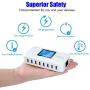 Vanbon 60W 8-Port USB Wall Charger, Multi Port USB Charger Charging Station W/LCD Compatible with Smart Phone, Tablet and Multiple Devices