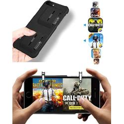 Mobile Game Controller Case for iPhone 8 Plus / 7 Plus / 6 Plus, Phone Cover Compatible with PUβG/COD Mobile L1R1 Trigger Joystick Gamepad Grip Remote, for Apple iOS (5.5 inch Black)