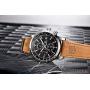 BENYAR Waterproof Quartz Men Watch, Fashionable Chronograph Analog Water-Resistant Business Brown Leather Watches