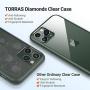 TORRAS Diamonds Clear iPhone 11 Pro Max Case, [Anti-Yellow][Fully Protective] Slim Fit Shockproof Hard Plastic Back & Soft Silicone Bumper Phone Case Designed for iPhone 11 Pro Max,Midnight Green