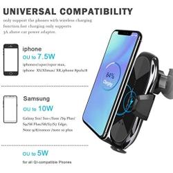 Wireless Charger Car Touch Sensing Automatic Retractable Clip Fast Charging Compatible for iPhone Xs Max/XR/X/8/8Plus Samsung S9/S8/Note 8