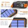 Solar Charger, 20000mAh Qi Wireless Charger, Portable Solar Power Bank, External Battery Pack for Camping, Outdoor, Fast Charger with 4 Outputs Dual Inputs, Flashlight, Compass by LEO WAY, Orange Solar Charger, 20000mAh Qi Wireless Charger, Portable Solar Power Bank, External Battery Pack for Camping, Outdoor, Fast Charger with 4 Outputs Dual Inputs, Flashlight, Compass by LEO WAY, Orange