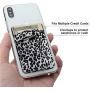 SHANSHUI Phone Wallet, 2 Pack Phone Stick On Wallet Card Holder Pocket Compatible with iPhone, Android and All Smartphones-White Cheetah