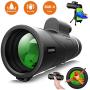 Monocular Telescope - 12X50 High Power 【HD Monocular for Bird Watching】 with Smartphone Holder & Tripod IPX7 Waterproof Monocular Made by Hyper FMC BAK4 Prism & Eco-Friendly Materials