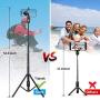 Selfie Stick Tripod,54" Extendable Tripod Stand with Cell Phone Mount Holder & Rechargeable Wireless Remote,Lightweight, Compatible with iPhone & Android Phone,Camera,Gopro