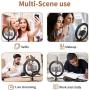 10" Desktop Selfie Ring Light with Tripod Stand and Phone Holder, Remote Control LED Lights for Live Stream Makeup YouTube Video Shoot Photography, 16 Color Table Light Compatible with iPhone Android