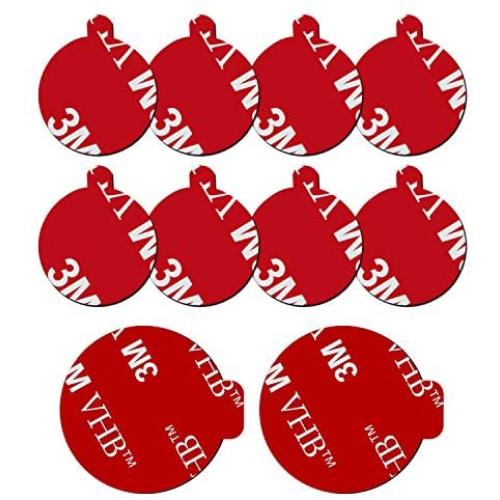 10 Pack 3M Sticky Adhesive Replacement Compatible with Socket Mount Base, VOLPORT VHB Sticker Pads for Car Magnetic Phone Holder and 2pcs Double Sided Tape for Collapsible Grip & Stand