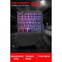 RGB One Hand Mechanical Gaming Keyboard and Backlit Mouse Combo, USB Wired Rainbow Letters Glow Single Hand Mechanical Keyboard,Gaming Keyboard Set for Laptop PC Computer Game and Work