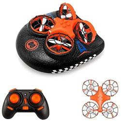 EACHINE E016F Mini Drone for Kids,Remote Control Boats for Pools and Lakes,RC Car for Kids or Adults,3-in-1 Sea-Land-Air Mode Switchable Waterproof Auto Hovering Toy RC Quadcopter RTF