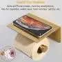 APLusee Toilet Paper Holder with Phone Shelf Brushed Gold, SUS 304 Stainless Steel Contemporary Tissue Roll Organizer Phone Storage Bathroom Accessories APLusee Toilet Paper Holder with Phone Shelf Brushed Gold, SUS 304 Stainless Steel Contemporary Tissue Roll Organizer Phone Storage Bathroom Accessories
