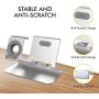 AhaStyle 3 in 1 Charging Stand Dock Aluminum Desktop Holder for Cell Phone, AirPods Pro/AirPods 2/ AirPods and Apple Watch Series 5/4/3/2/1(Silver)