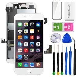 SunlerPro for iPhone 8plus White 5.5" LCD 3D Touch Digitizer Screen Replacement with Front Camera+ Earpiece+ Tools Kit+ Screen Protector iPhone LCD Screen Replacement kit