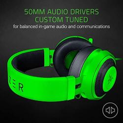 Razer Kraken Pro V2: Lightweight Aluminum Headband - Retractable Mic - In-Line Remote - Gaming Headset Works with PC, PS4, Xbox One, Switch, & Mobile Devices - Green