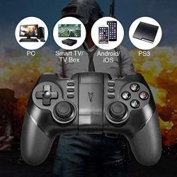 Vbepos Mobile Game Controller 2.4G Wireless Gamepad Bluetooth Gaming Joystick Compatible with iPhone iOS/Android Phone/PC Windows/Smart TV/TV Box/ PS3 - Black