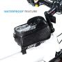 EBIKELING Front Frame Phone Bag for Bike - Waterproof Bicycle Top Tube Cycling Phone Mount Pack - Touch Screen Phone Holder Case with Screen Sun Visor for 6.5’’ iPhone 11 Pro + Plus xs Max