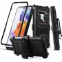 RioGree Phone Case for LG Stylo 6 with Belt Clip Screen Protector Kickstand Heavy Duty Durable for Women Men Girls Boys - Black