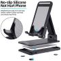 Cell Phone Stand, FONKEN Height Angle Adjustable Phone/Tablet Stand Holder for Desk Fully Foldable Desktop Phone Holders Cradle Dock Compatible with iPhone, iPad, Tablets All Smartphones (4"-13")