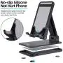 Cell Phone Stand, FONKEN Height Angle Adjustable Phone/Tablet Stand Holder for Desk Fully Foldable Desktop Phone Holders Cradle Dock Compatible with iPhone, iPad, Tablets All Smartphones (4&quot-13&quot)