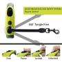 QQPETS Retractable Dog Leash with LED Flashlight for Small Medium Big Breed Dogs, 10/16 ft Extendable Leash, Heavy Duty 360°Tangle Free Nylon Cord Training Running