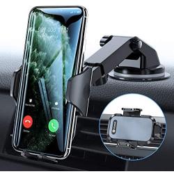 VICSEED Car Phone Mount, [Thick Case & Big Phones Friendly] Long Arm Suction Cup Phone Holder for Car Dashboard Windshield Air Vent Hands Free Clip Cell Phone Holder Compatible with All Mobile Phones
