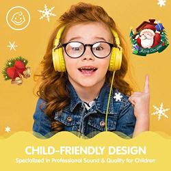 ONTA gorsun Foldable On Ear Audio Adjustable Lightweight Headphone for Children Cellphones Smartphones iPhone Laptop Computer Mp3/4 Earphones (Yellow)