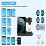 Intoval Wireless Charger,3 in 1 Wireless Charging Station for Apple Watch/Airpods,Qi Certified Wireless Charging Stand for iPhone 11/11 Pro/XS Max/XS XR All Qi-Enabled Phones.(with AC Adapter)