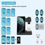 Intoval Wireless Charger,3 in 1 Wireless Charging Station for Apple Watch/Airpods,Qi Certified Wireless Charging Stand for iPhone 11/11 Pro/XS Max/XS XR All Qi-Enabled Phones.(with AC Adapter)