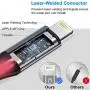 iPhone Charger Cable, iCrius [MFi Certified] 6ft LED Light Up Visible Flowing Lightning Charger Charging Cord Compatible iPhone11 Plus/XS/XR/X /8 Plus / 8/7 Plus / 7, iPod Touch More-Red