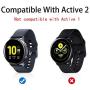 (2 Pack) Fvlerz Case for Samsung Galaxy Watch Active 2 Screen Protector 44mm,HD Hard PMMA Screen Protector, Slim Guard Thin Bumper Full Coverage Cover for Galaxy Watch Active 2 Accessories (Black)