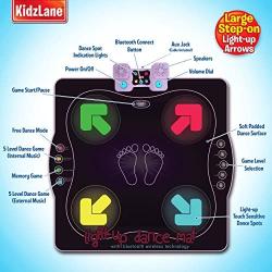 Kidzlane Dance Mat – Dance Game for Kids Boys & Girls – Light Up Dance Pad with Built in or External AUX/Bluetooth Music – Dancing Mat with Multi-Function Games and Levels