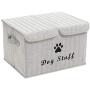 Brabtod Large Dog Toys Storage Box Canvas Storage Basket Bin Organizer with Lid - Idea for Collapsible Bin for Organizing Dog Cat Toys and Dog Stuff