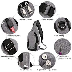 Peicees Travel Gym Bike Sling Bag Shoulder Backpack Daypack w/USB Charging Port
